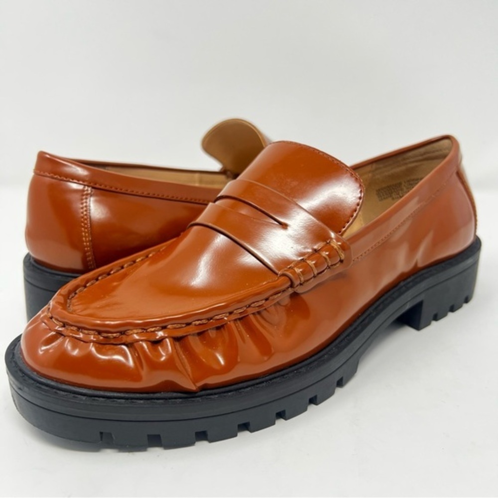 LOFT Women's Shiny Brown Loafers - Picture 1 of 9